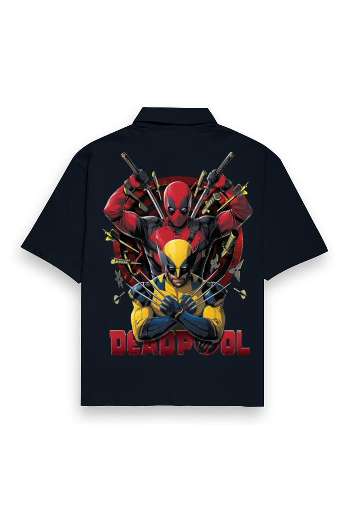 Deadpool & Wolverine Printed Oversized Cotton Shirt