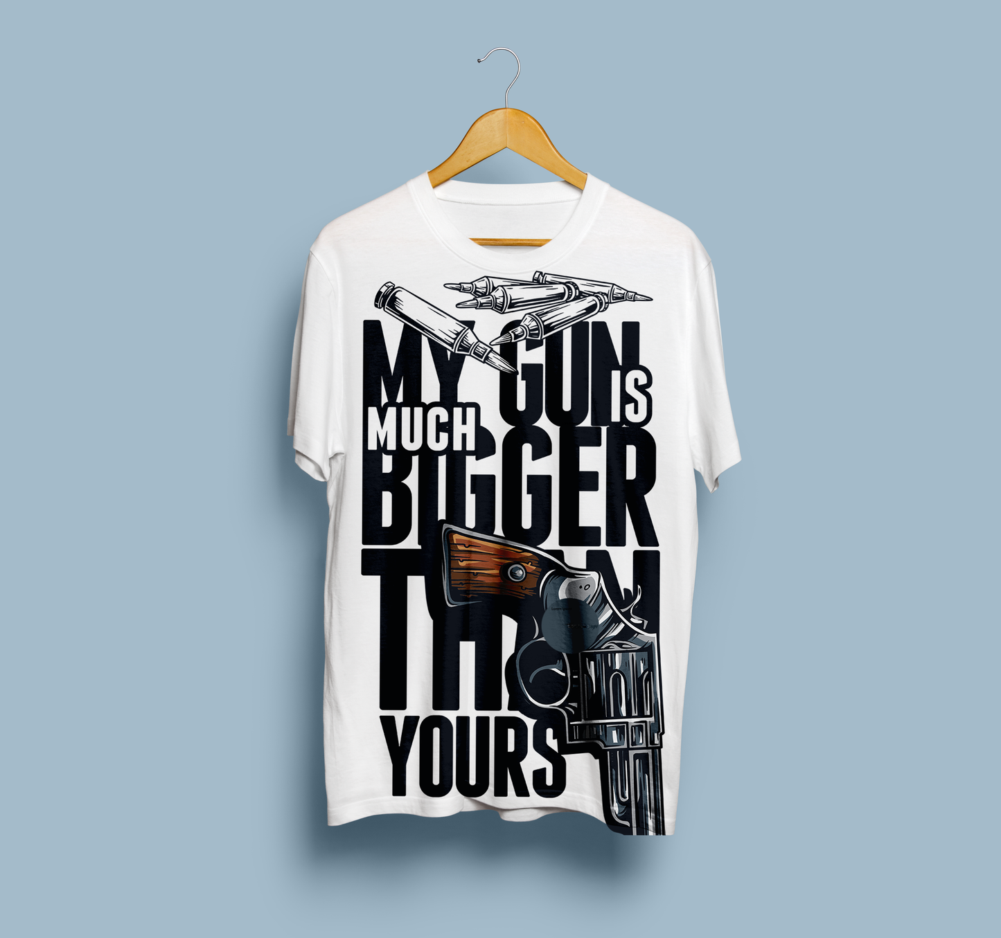 Printed Men T-Shirt | My Gun Is Bigger Than Yours