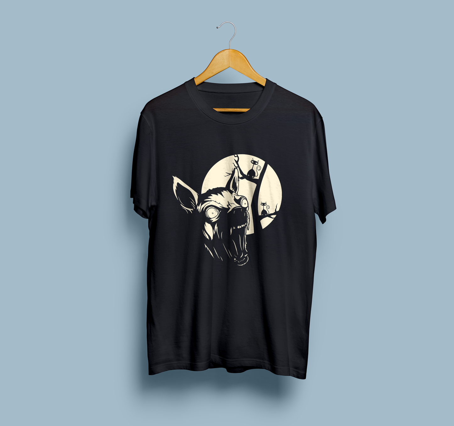 Printed Men Regular T-Shirt | Night Wolf