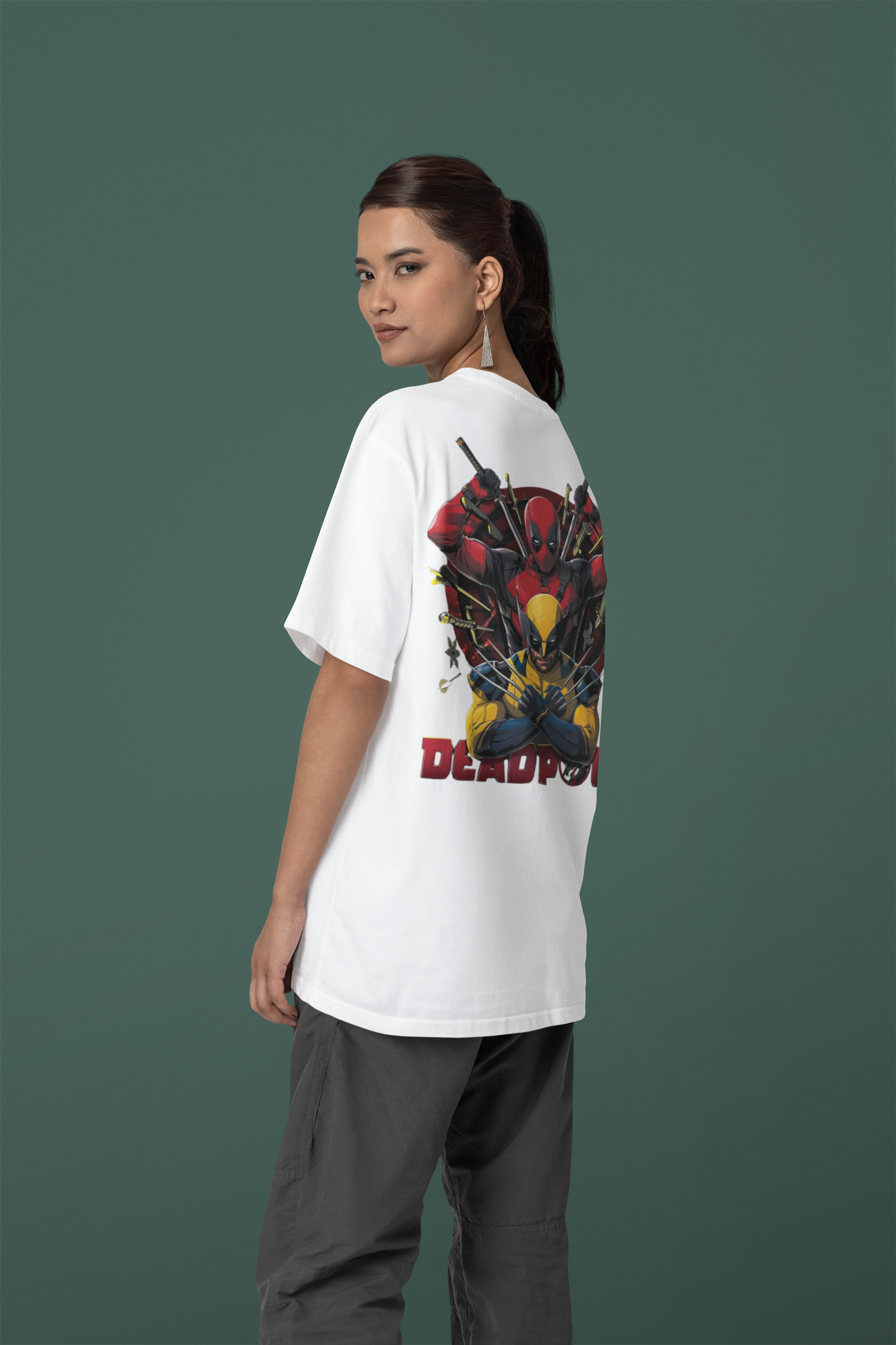 Deadpool & Wolverine: Clash of Legends Printed Oversized Unisex T-Shirt