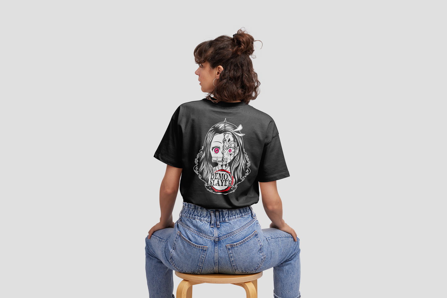 Demon Slayer Tanjiro Nezuko Printed Unisex Oversized T-Shirt