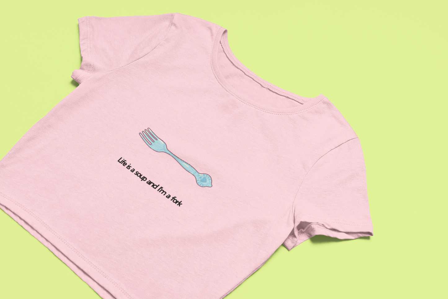 Life is a Soup Printed Crop Top for Women