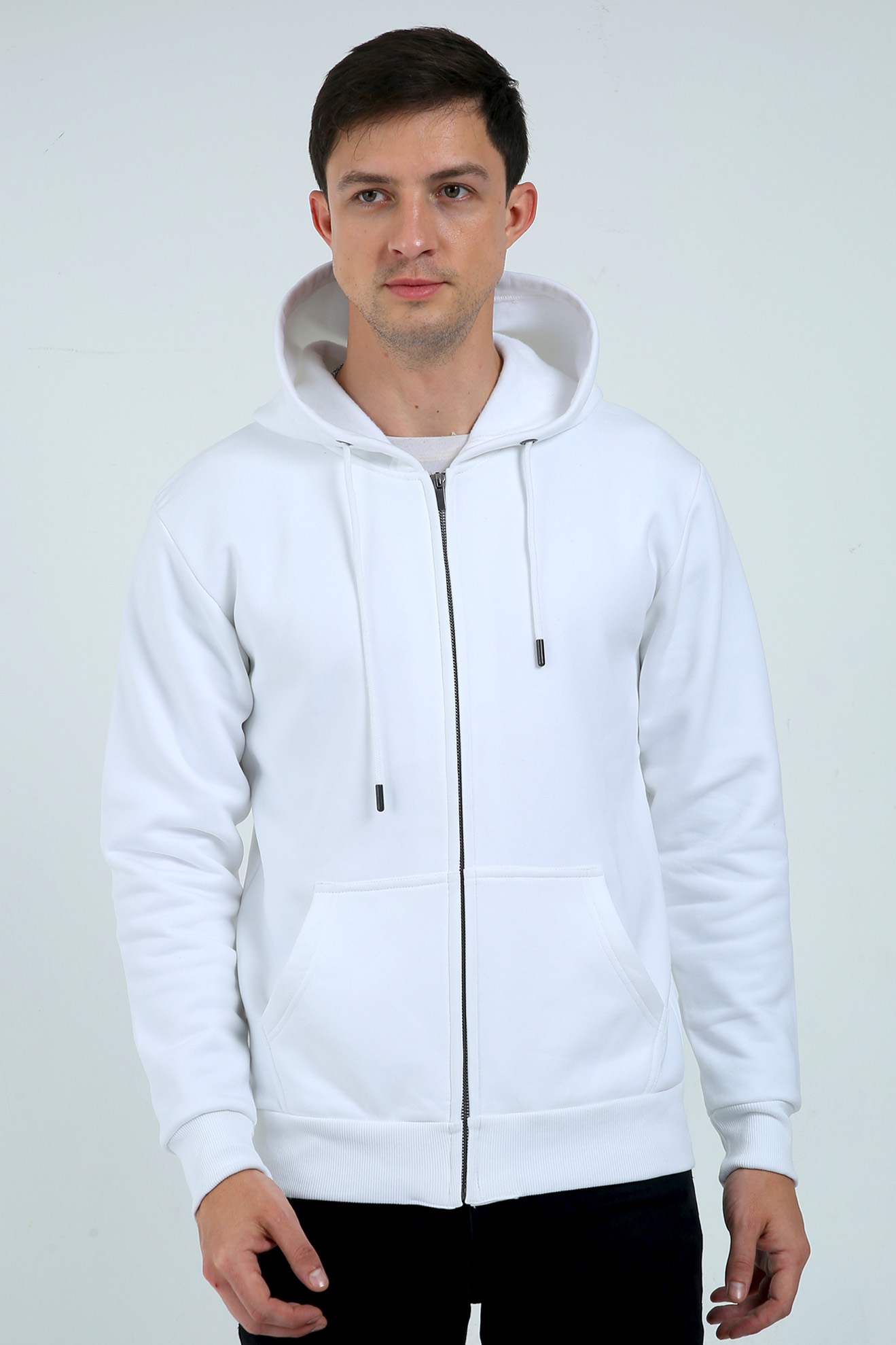 White Unisex Fleece Heavyweight Zip Hoodie