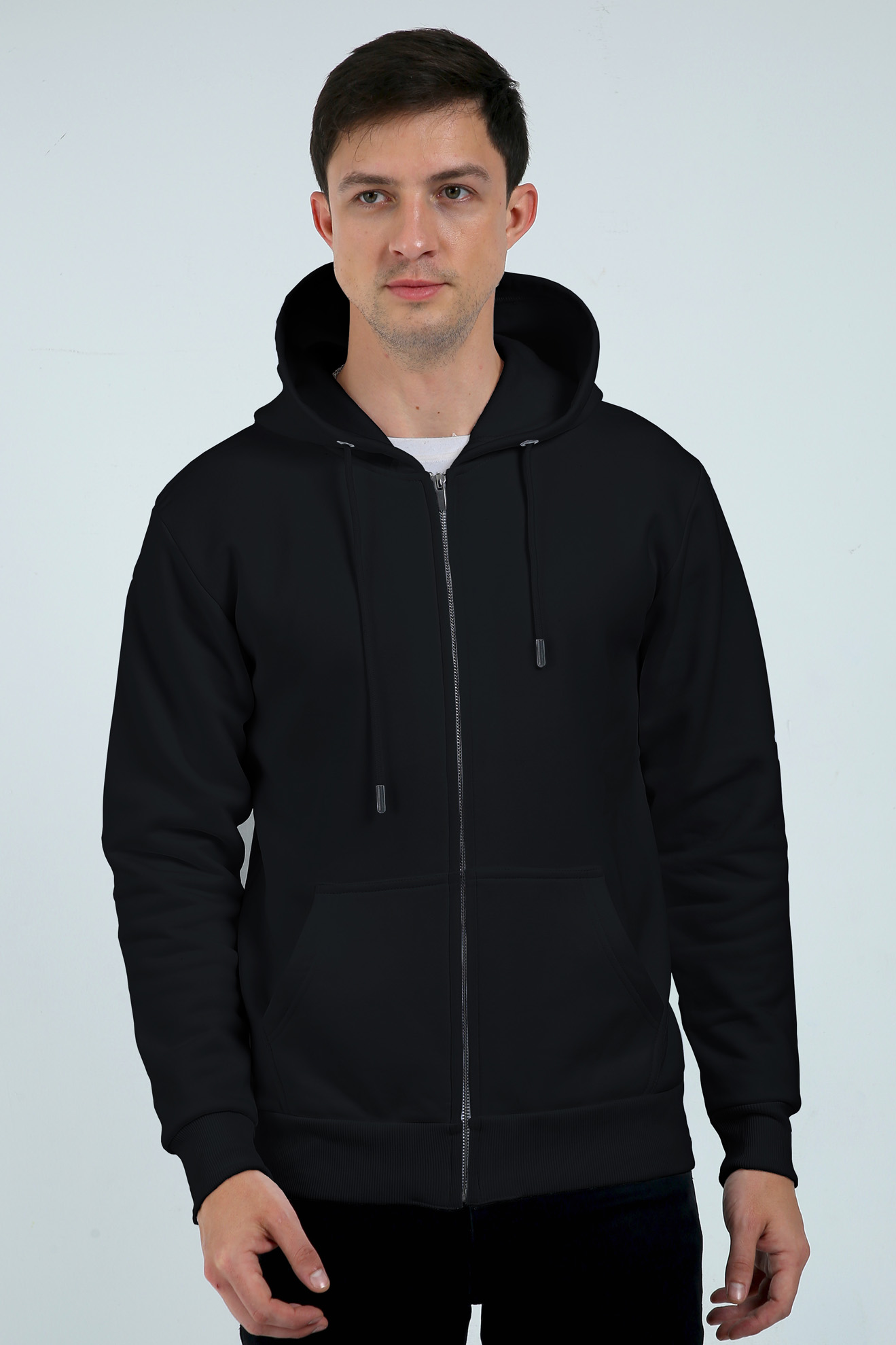 Black Unisex Fleece Heavyweight Zip Hoodie
