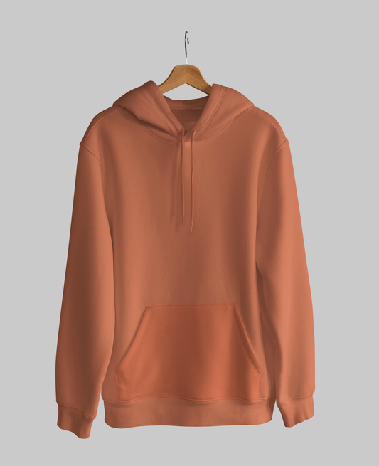 Solid Coral Hooded Sweatshirt