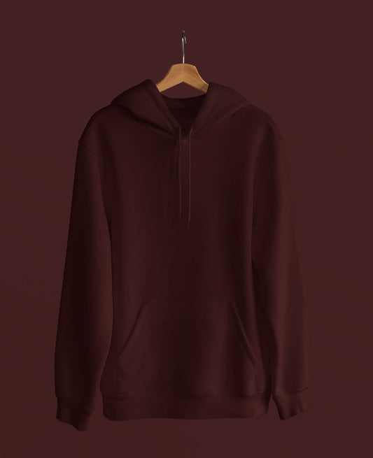 Solid Maroon Hooded Sweatshirt