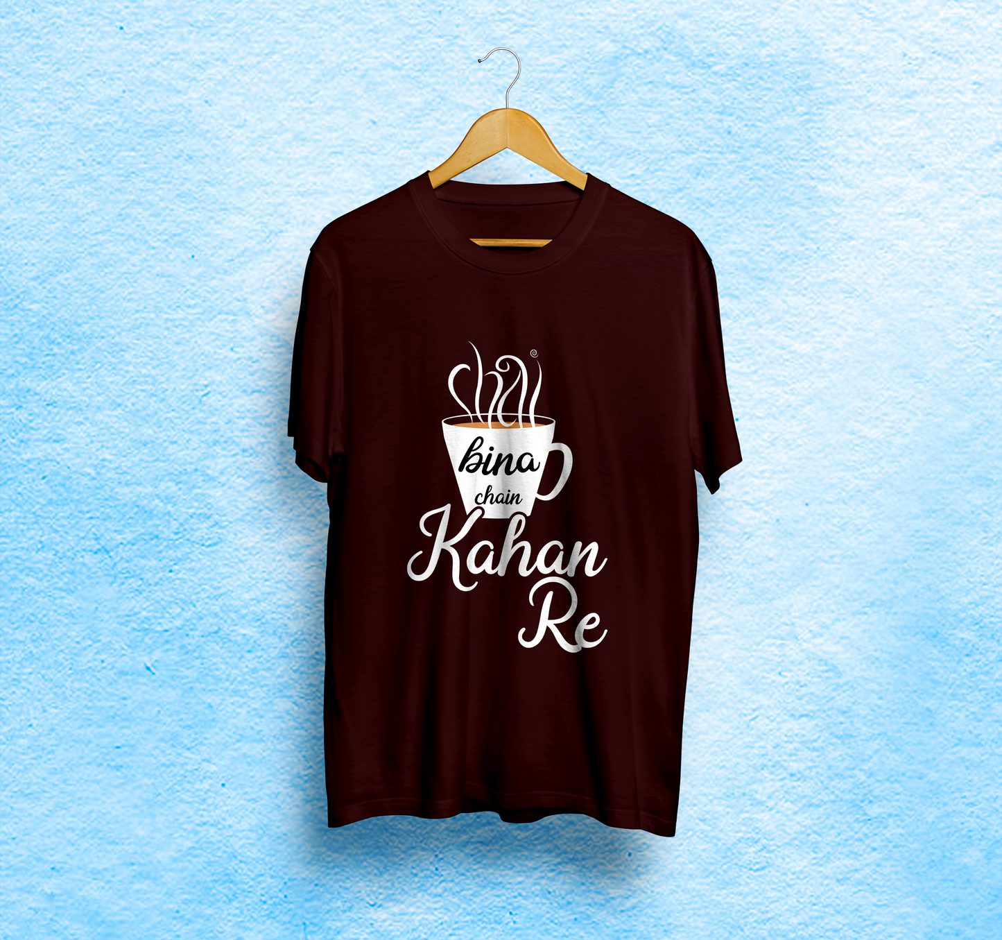 Desi Printed Unisex T-Shirt | Chai Bina Chain Kahan Re